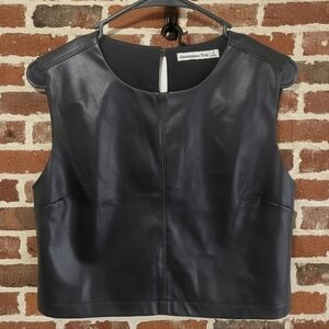 Abercrombie & Fitch Vegan Leather Shell Tank Top - Size Small
